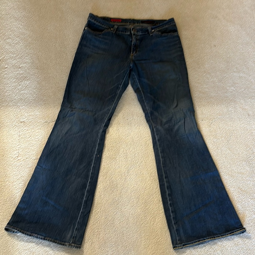 AG the Legend women bootcut jeans blue denim cotton blend medium wash flared 32